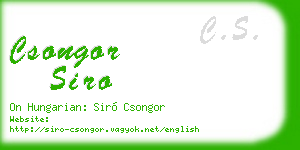 csongor siro business card